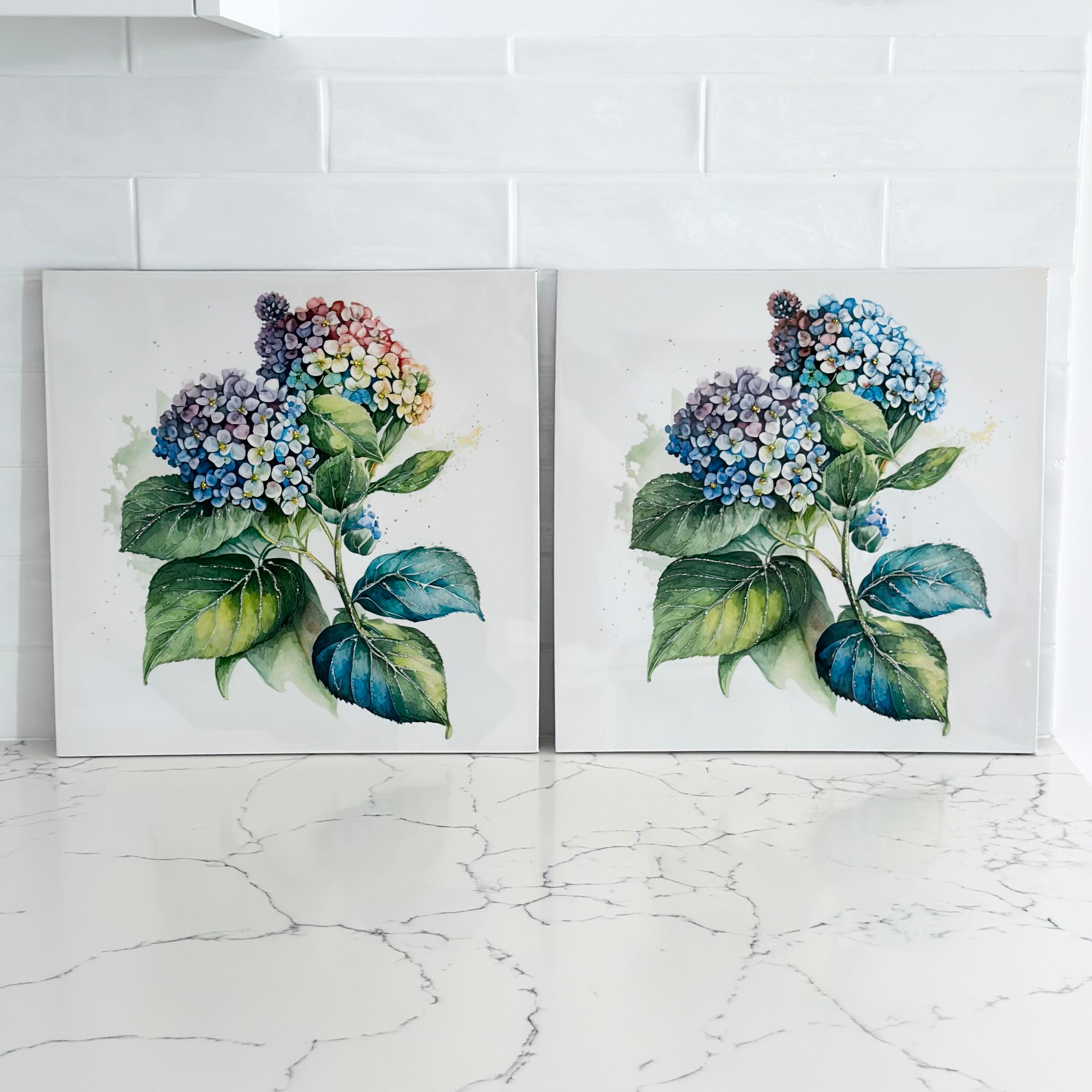 Coloured Hydrangea High Gloss Painting by Kelly Lane