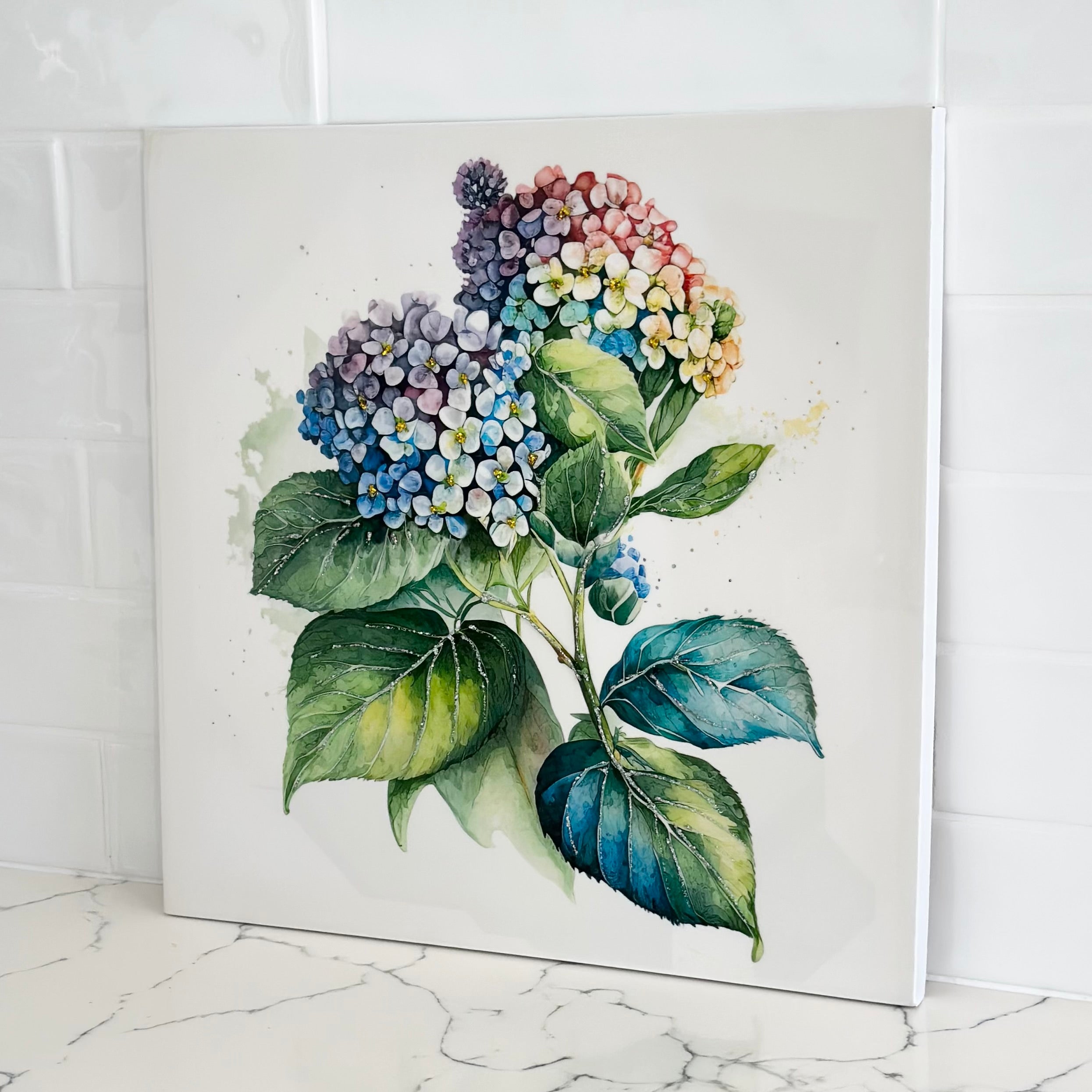 Coloured Hydrangea High Gloss Painting by Kelly Lane