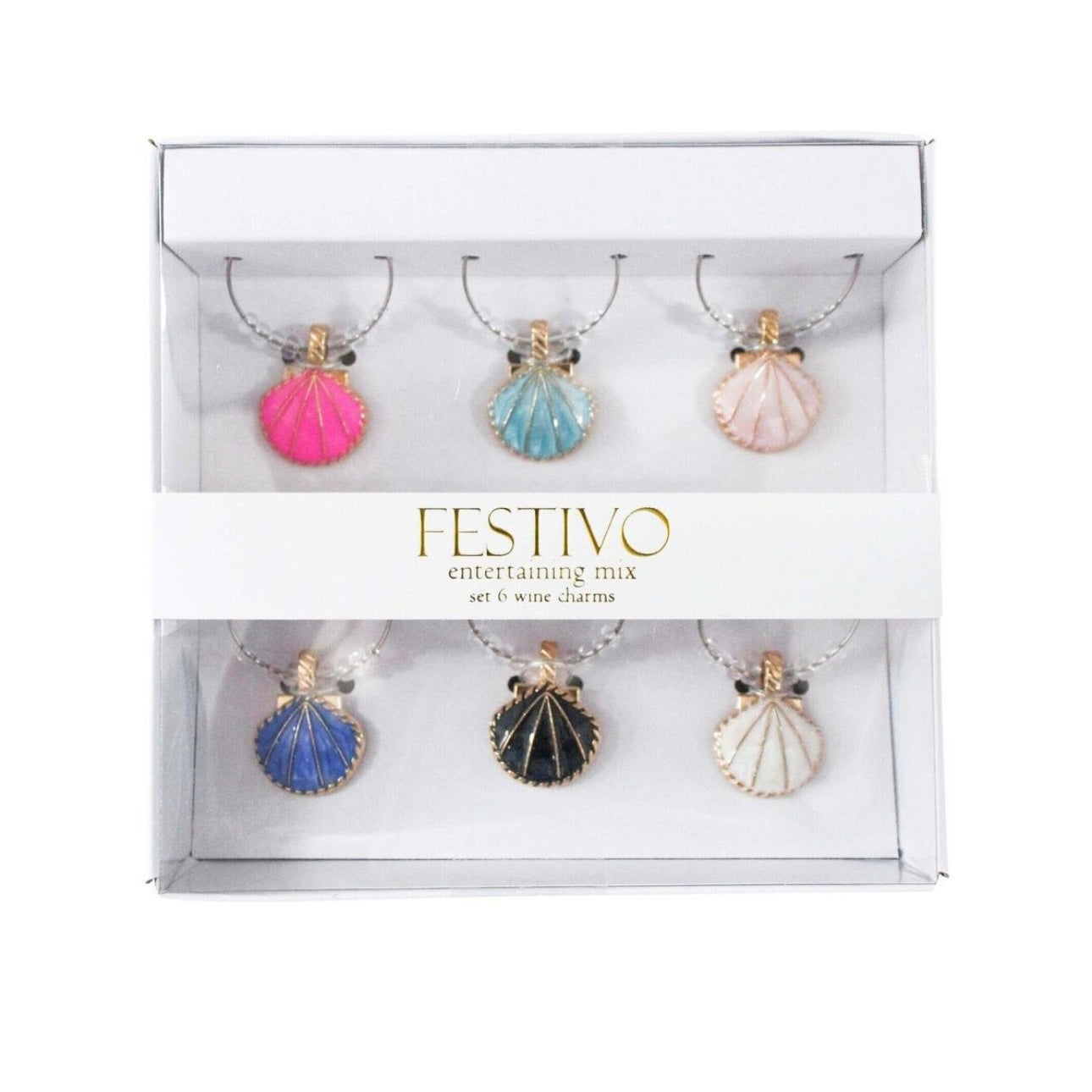 Clam Shell Wine Charms