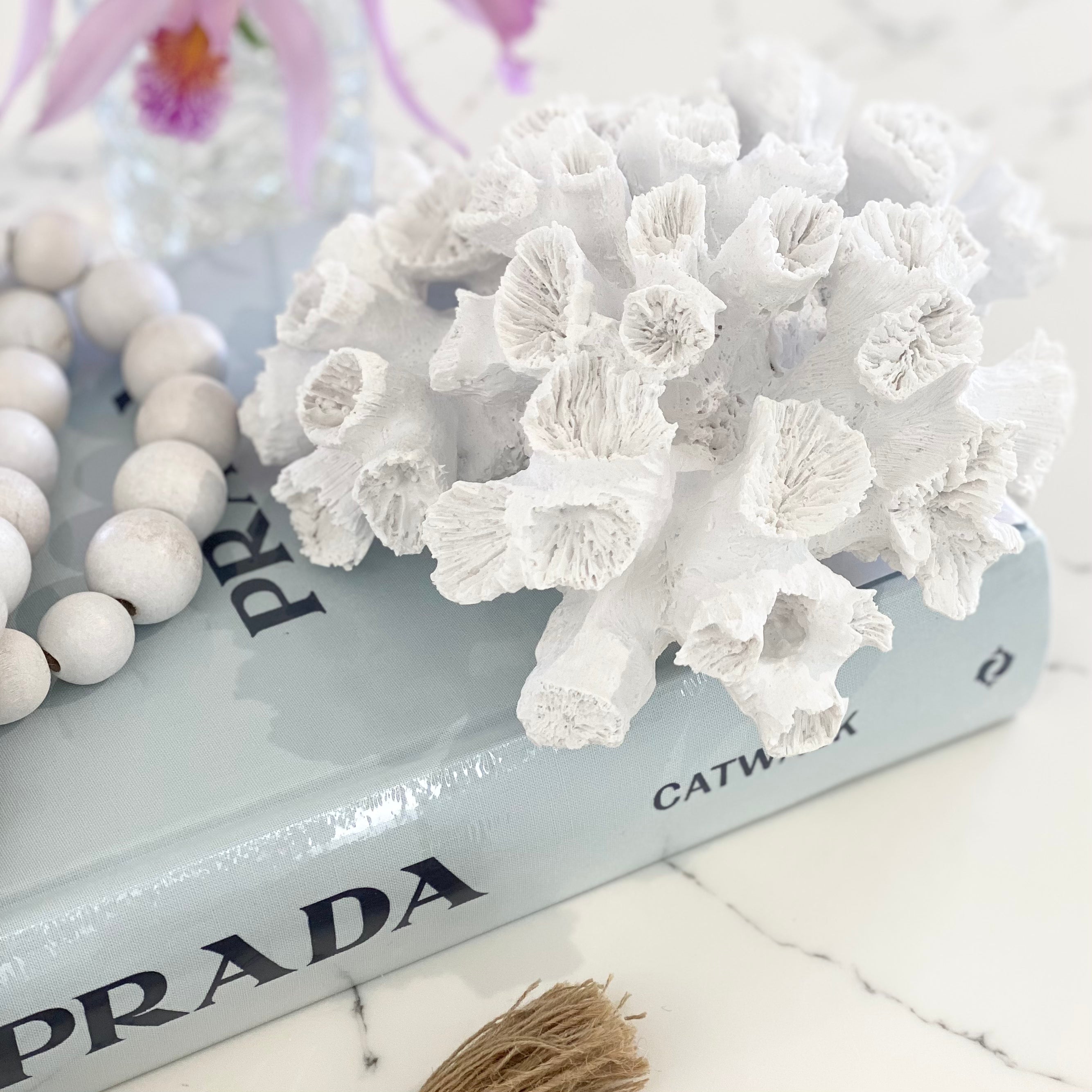 Vivid White Coral Decor 20x20