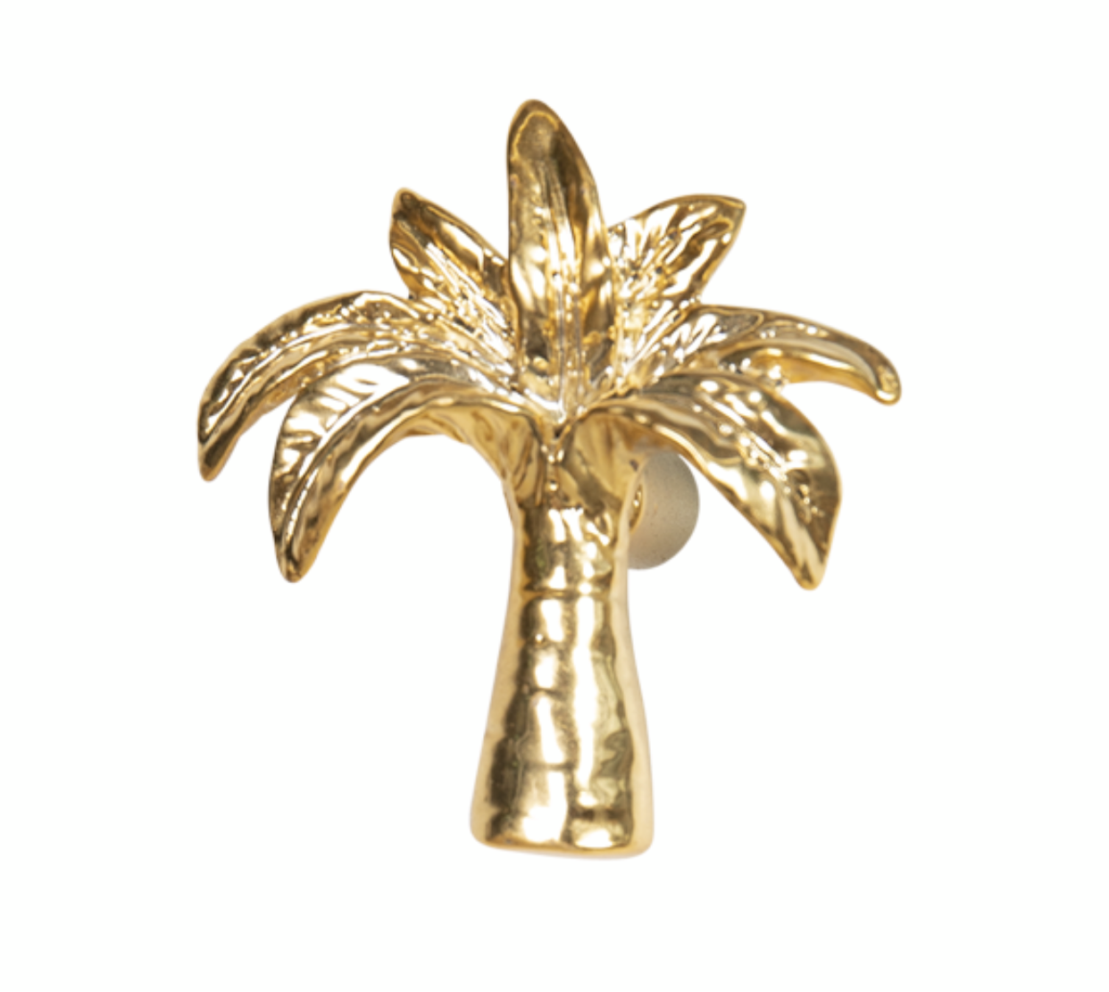 Gold Palm Tree Hook/Knob Pair